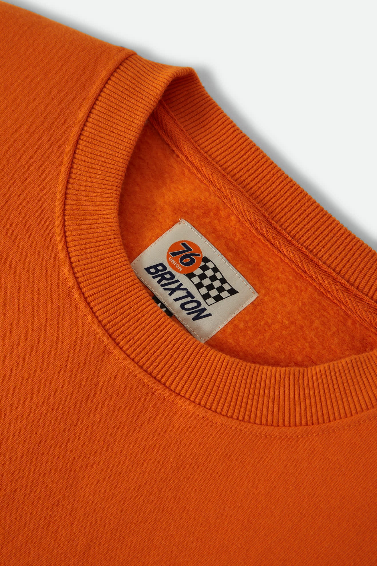 Men's 76 Chopped Crew Fleece in the color Washed Orange - Additional Laydown image