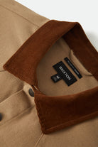 Men's Bowery Builders Ranch Performance Flannel in the color Khaki/Brown - Additional Laydown image