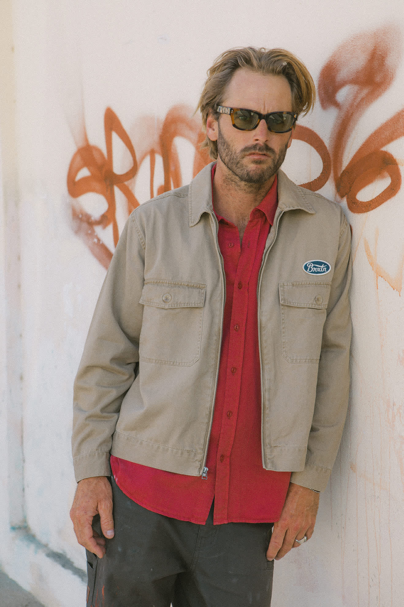Men's Trademark Lightweight Garage Jacket in the color Washed Khaki - Men's Lifestyle image