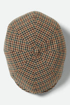 Unisex Brood Newsboy Cap in the color Dusted Ochre/Khaki/Verdant Green - Additional Laydown image