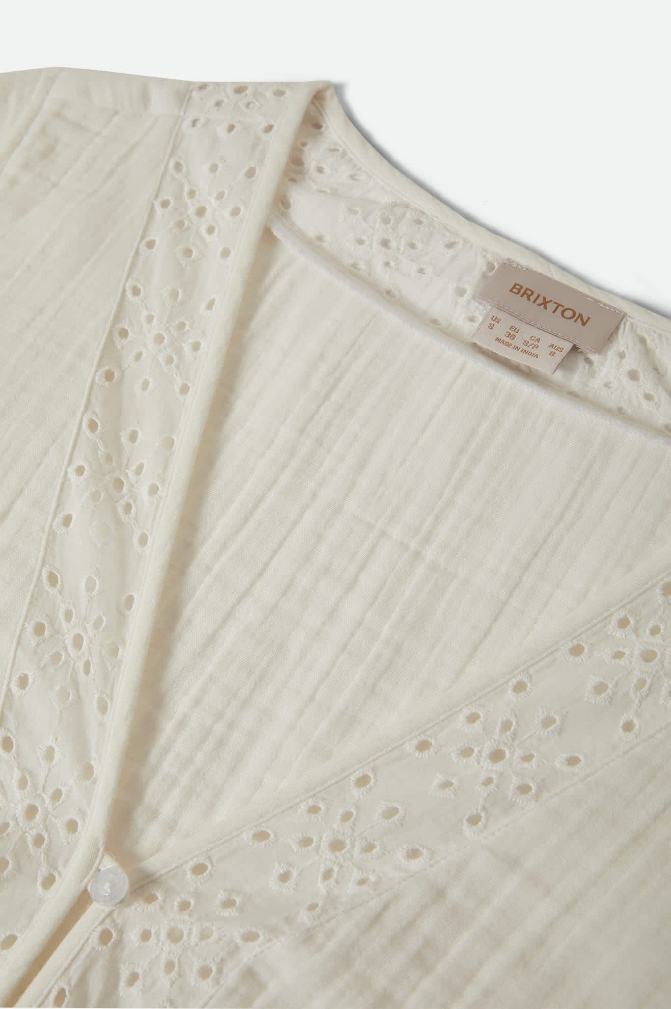 Women's Seaside Eyelet Top in the color Off White Eyelet - Additional Laydown image