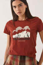 Women's Great Springs Slim Crew T-Shirt in the color Dark Brick - Additional Fit image