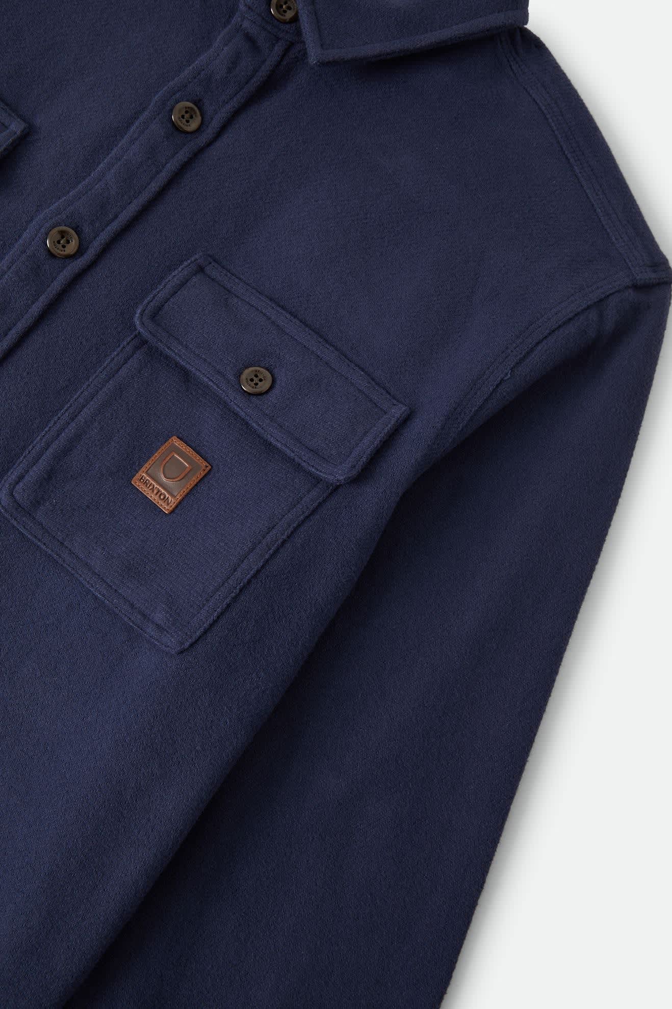 Men's Bowery Heavyweight Flannel in the color Washed Navy - Additional Laydown image