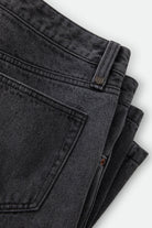 Men's Brixton Relaxed Short in the color Washed Black Denim - Additional Laydown image
