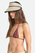 Women's Newport Straw Visor in the color Black/Natural - Additional Fit image