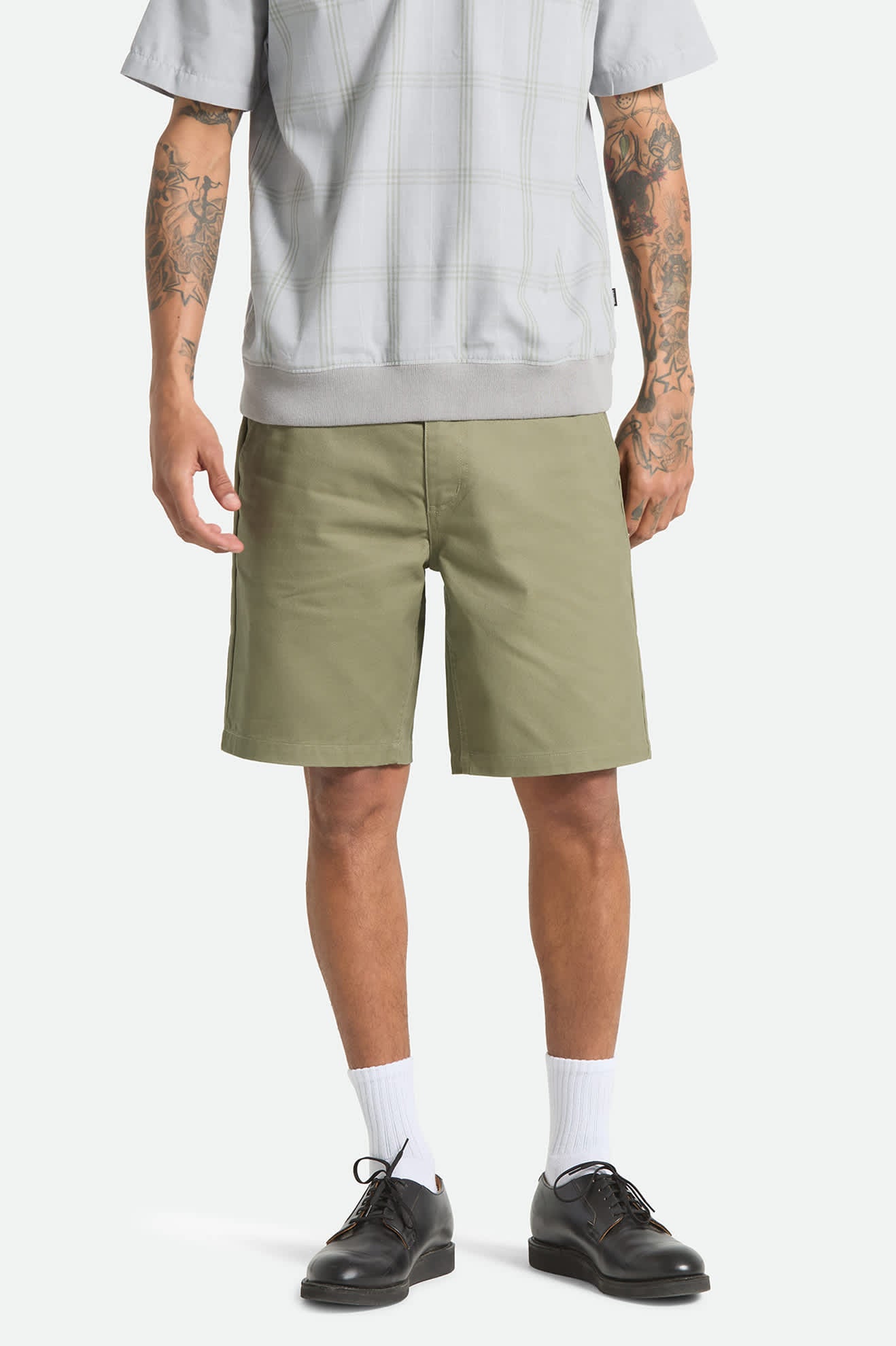Men's Santo Chino Short in the color Olive Surplus - Men's Front View