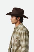 Unisex Laredo Cowboy Hat in the color Dark Brown - Men's Side View