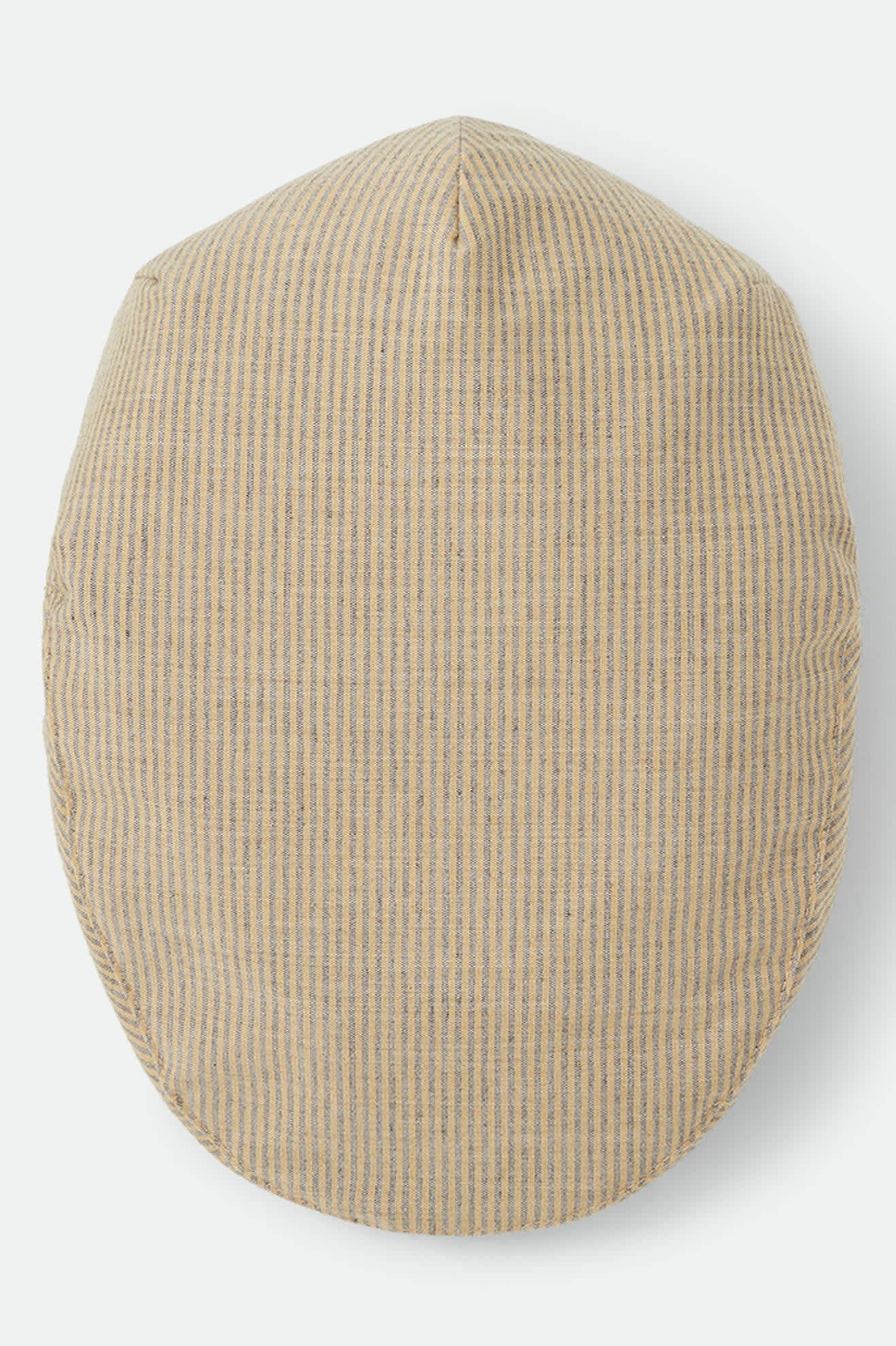 Unisex Hooligan Flat Cap in the color Khaki Stripe/Washed Black - Additional Laydown image