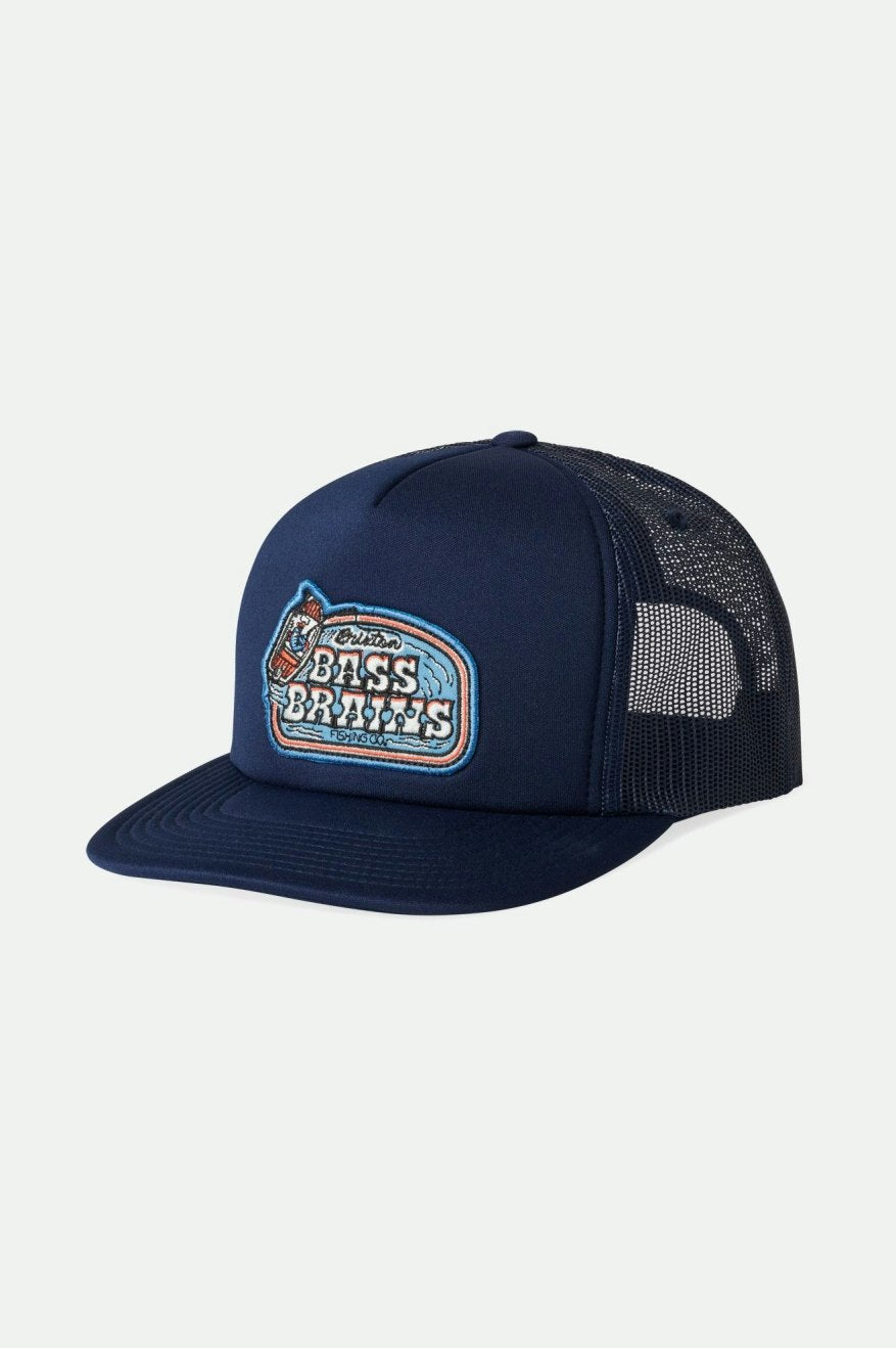 Bass Brains Boat MP Trucker Hat - Washed Navy