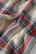 Women's Bowery Vintage Overshirt in the color Off White/Berring Sea/Red - Additional Laydown image