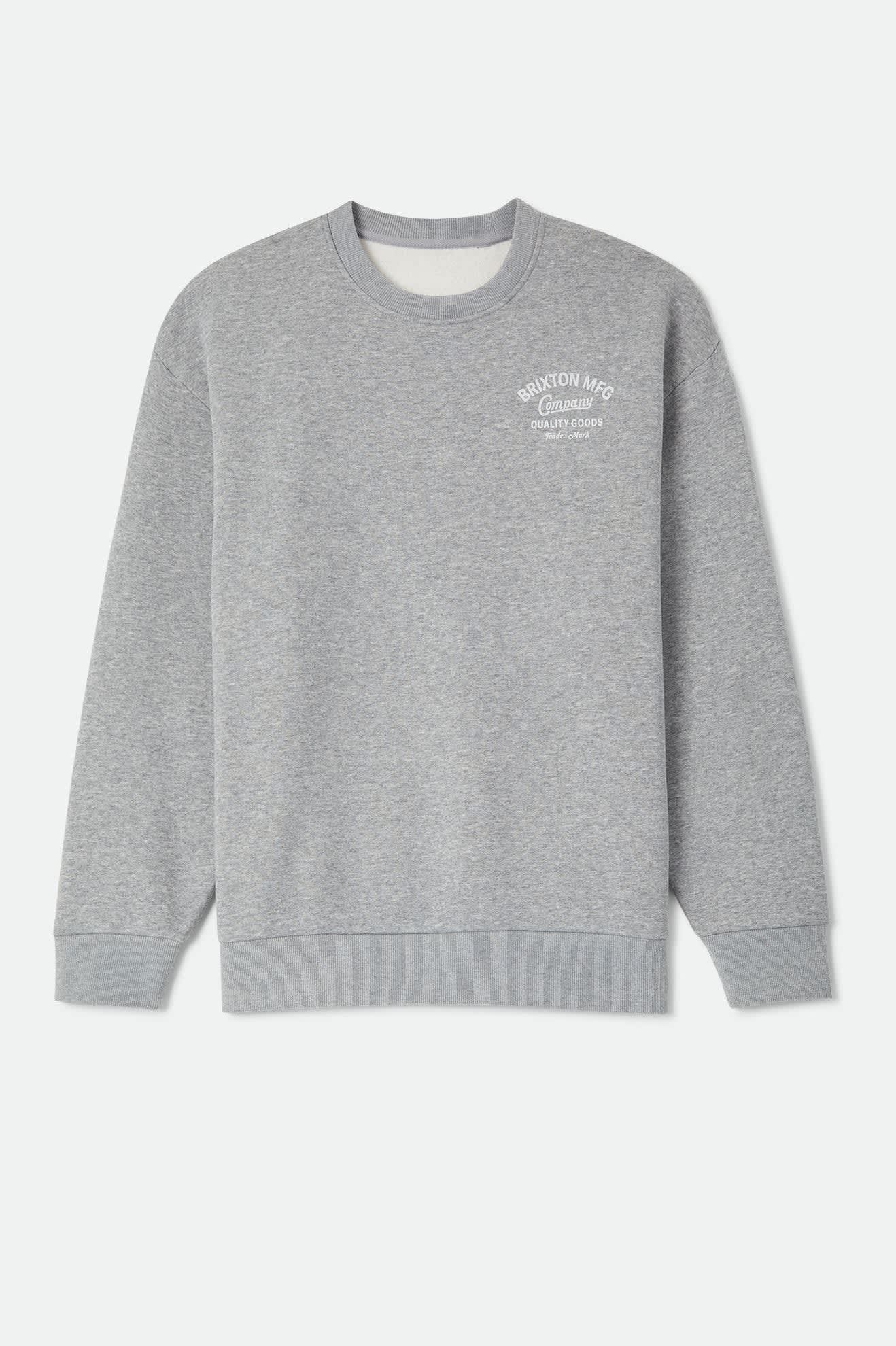 Men's Straton Crew in the color Heather Grey - Front Product View