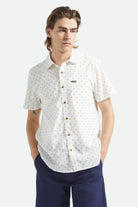 Men's Charter Print Short Sleeve Shirt in the color Off White/Multi Diamond Tile - Men's Front View