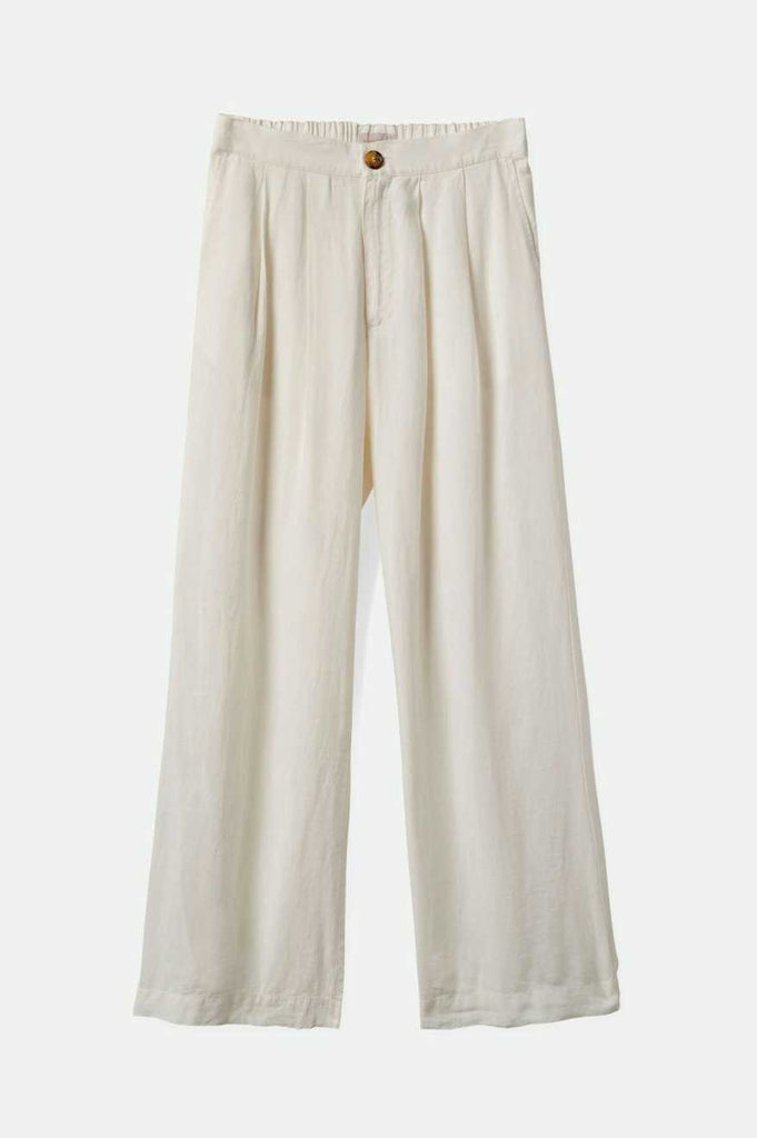 Brixton Vintage Linen Blend Wide Leg Pant - Off White