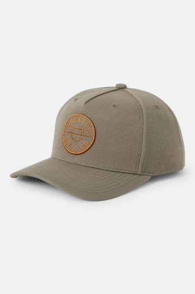 Unisex Crest Snapback in Dark Olive/Caramel – Brixton