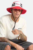 Unisex Rainier X Brixton Boonie in the color Natural/Red - Men's Front View