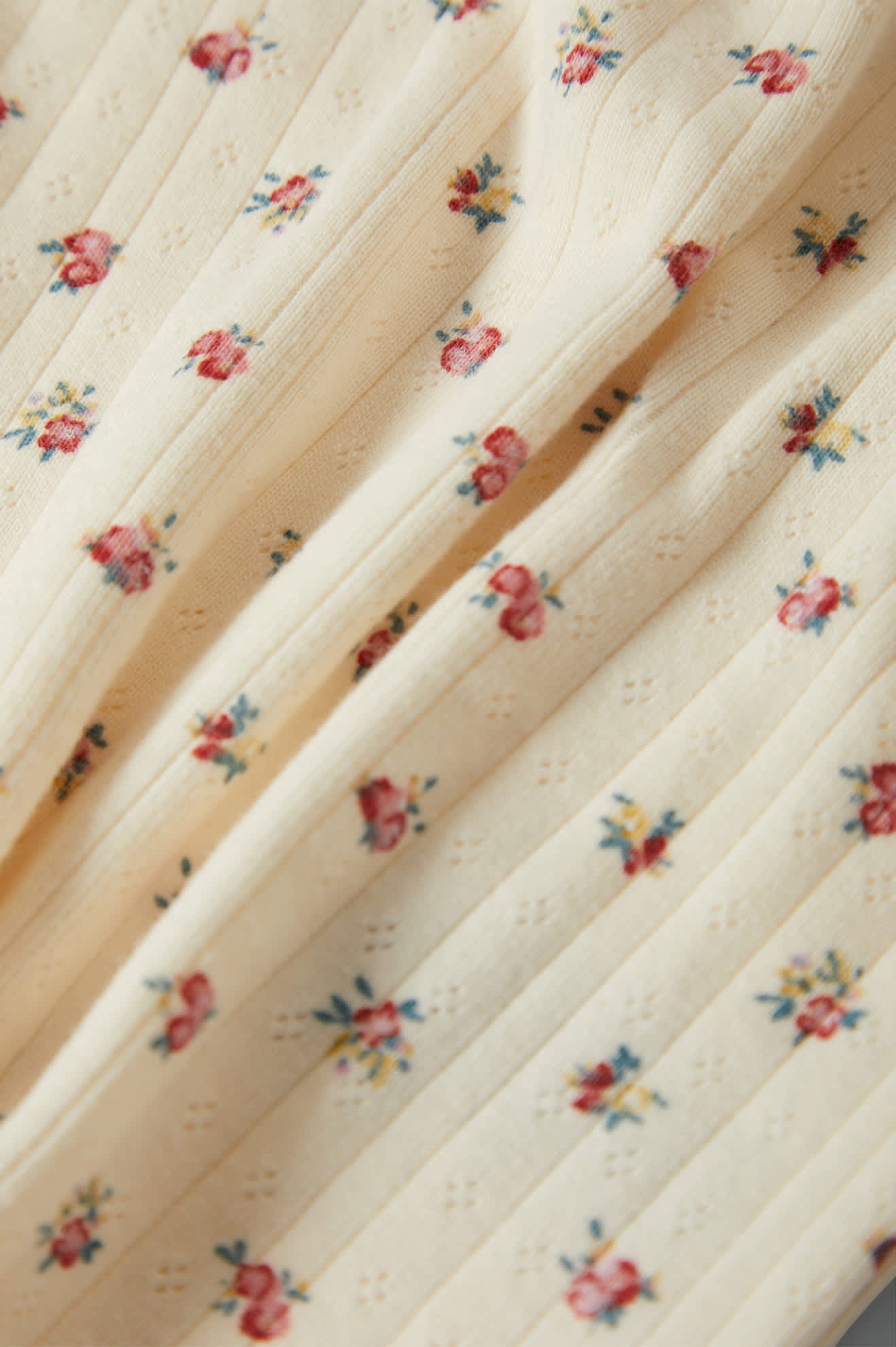 Women's Off Duty A-Tank in the color Floral Pointelle - Additional Laydown image