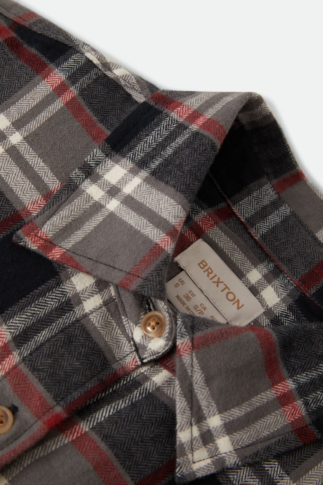 Women's Bowery Crop Women's Overshirt in the color Washed Black Plaid - Additional Laydown image