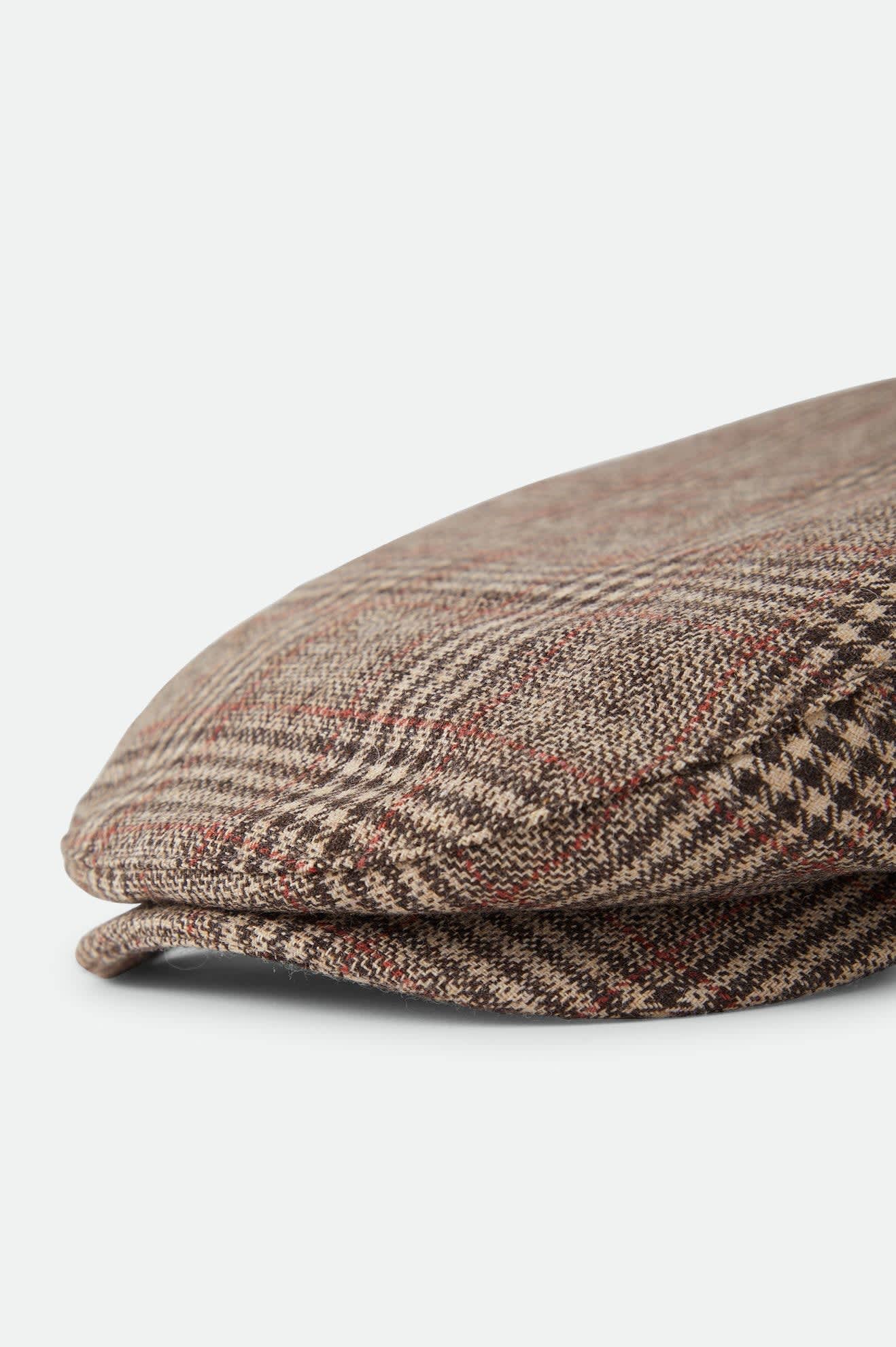 Unisex Hooligan Flat Cap in the color Brown/Tan/Red Plaid - Additional Laydown image