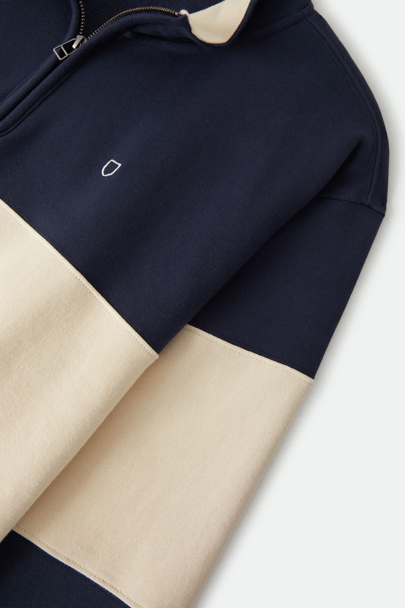 Men's Danville Quarter Zip Fleece in the color Navy/Whitecap - Additional Laydown image