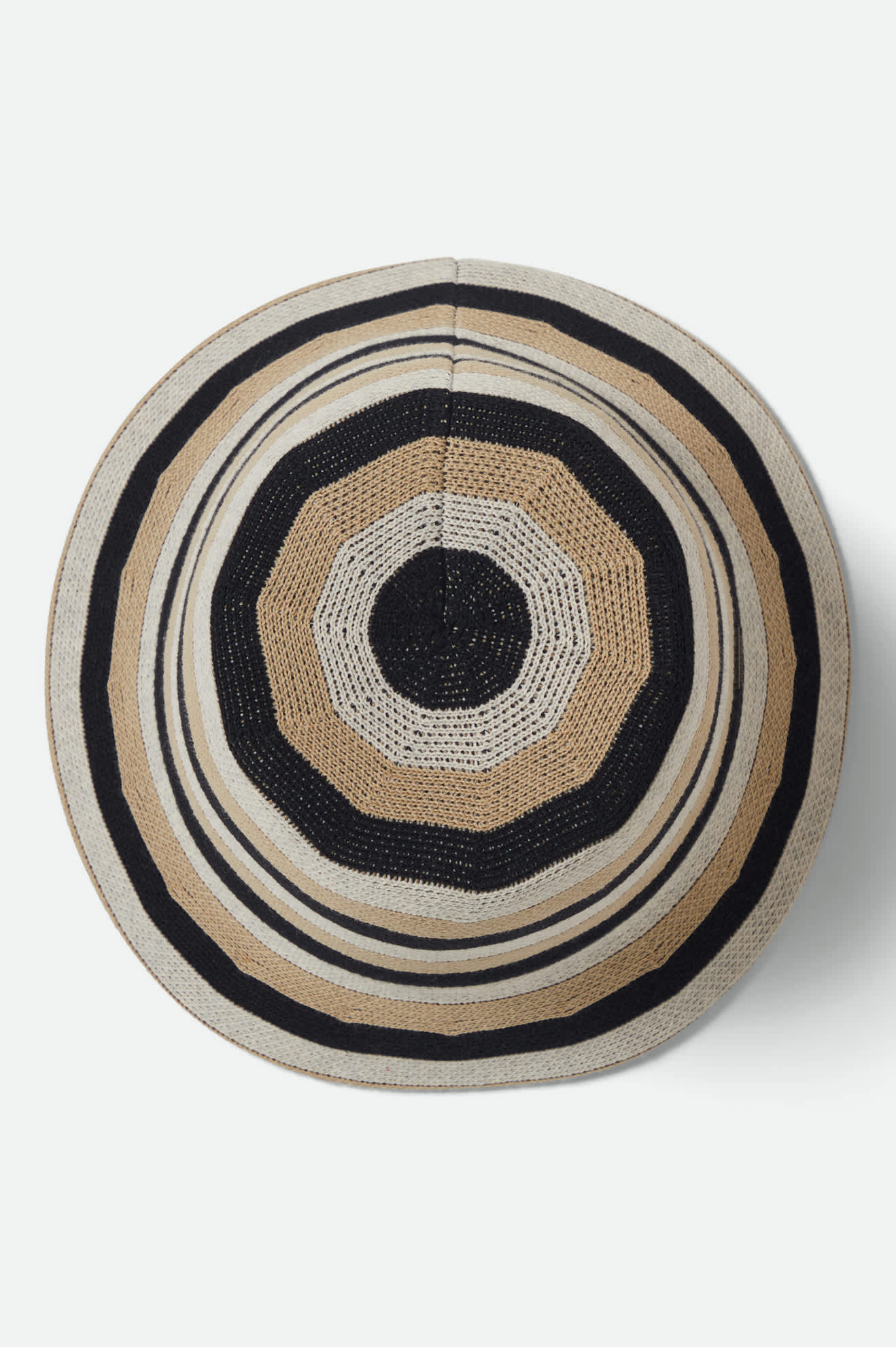 Women's Lisboa Knit Packable Bucket Hat in the color Black/Sand/Whitecap - Additional Laydown image