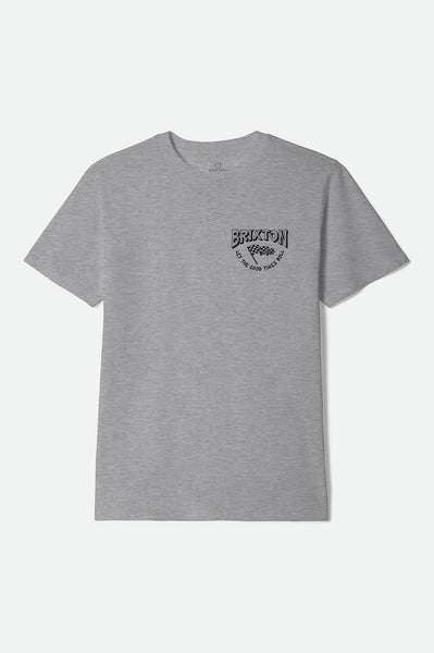 Men's Garnet Short Sleeve Standard T-Shirt in Heather Grey – Brixton
