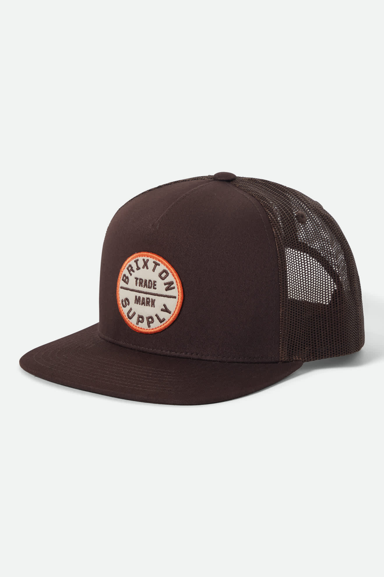 Unisex Oath Trucker Hat in the color Chocolate/Chocolate - Front Product View