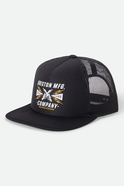 Unisex Danton Netplus Trucker Hat in Black/Black – Brixton