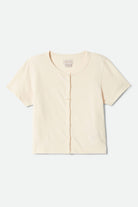 Women's The Alice Button Down Short Sleeve Shirt in the color Whitecap - Front Product View