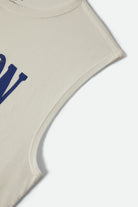 Women's Sunday Cruising Club Muscle Tank in the color Vintage White - Additional Laydown image