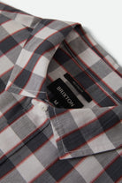 Men's Cru Plaid Short Sleeve Shirt in the color Black/Off White/Red - Additional Laydown image