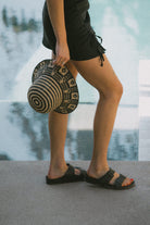 Women's Ribbed Cinch Mini Dress in the color Black/Off White - Men's Lifestyle image