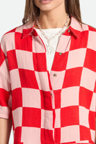 Women's The Getaway Romper in the color Silver Pink/Adrenaline Rush Checkerboard - Additional Fit image