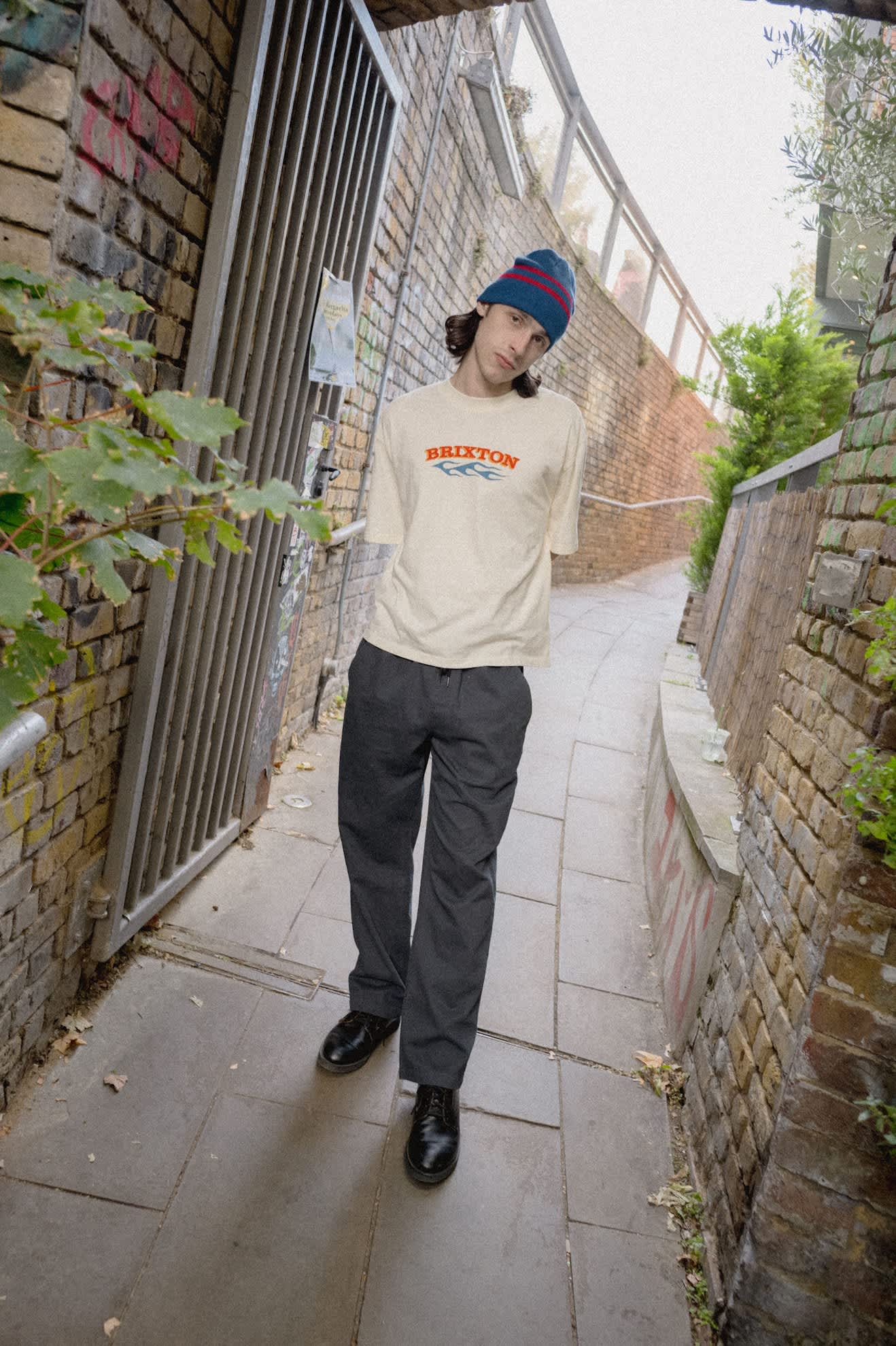 Men's Clifton Boxed Crop T-Shirt in the color Cream - Men's Lifestyle image