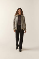 Unisex Pacific Zip Sweater in the color Navy/Whitecap - Additional Fit image