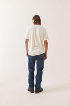 Men's Brixton Baseline Pocket T-Shirt in the color Off White Vintage Wash - Men's Back View