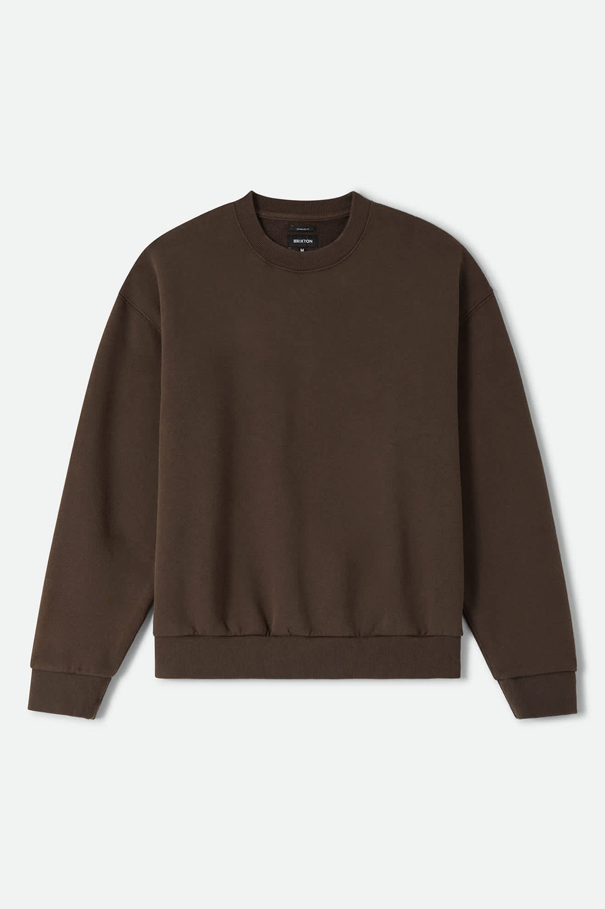 Men's Brixton Baseline Crew Fleece in the color Walnut Brown Vintage Wash - Front Product View