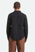 Men's Charter Long Sleeve Shirt in the color Black - Men's Back View
