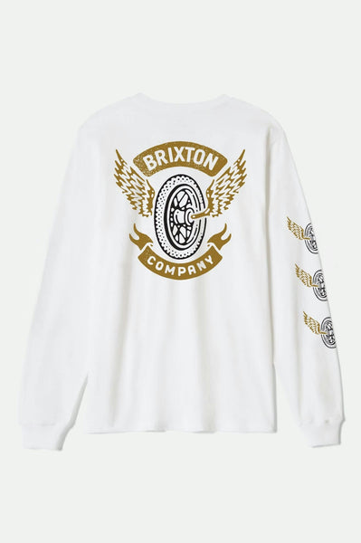 Men's Payson Standard Long Sleeve T-Shirt in White – Brixton
