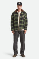 Men's Durham Sherpa Lined Jacket in the color Black/Wild Green Flannel - Additional Fit image