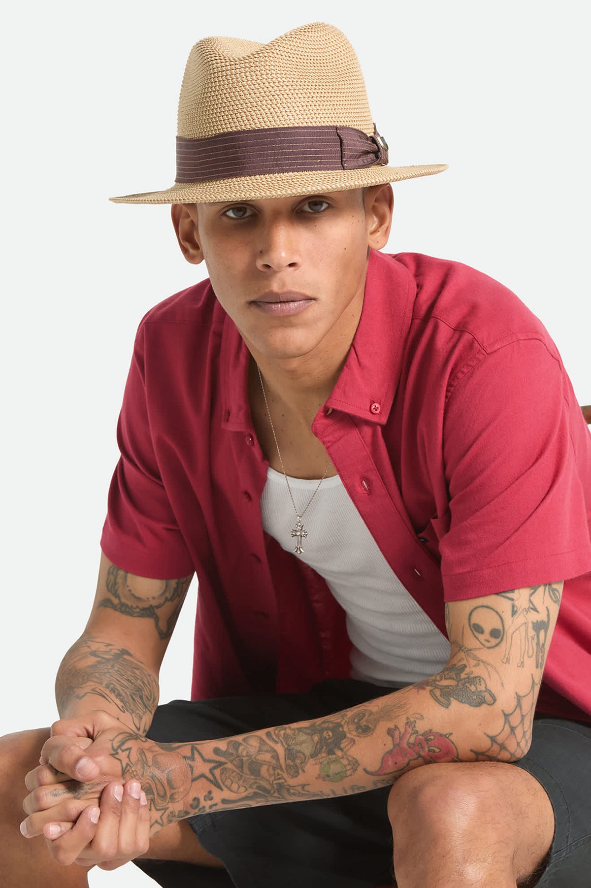 Packable Straw Fedora Hat with Leather Band 97737-25VW Harley-Davidson women´s Straw Hat Blaze Packable  main image 2