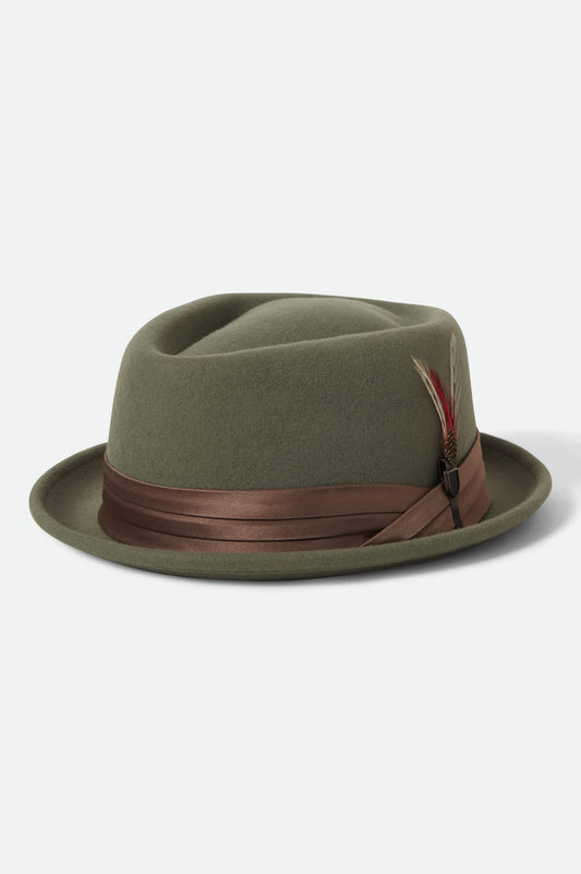 Unisex Stout Pork Pie in Olive Surplus/Bronze – Brixton display picture 1