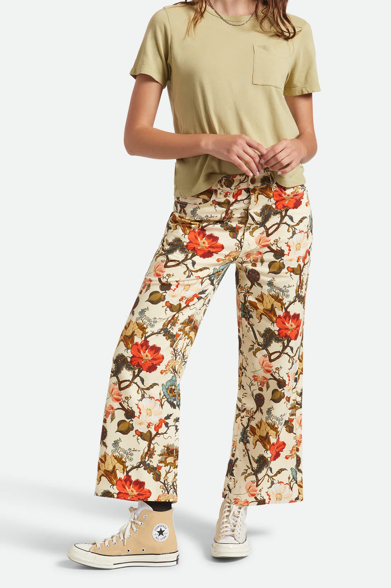 Women's Margo Cropped 5-Pocket Pant in the color Botanical Floral - Women's Front View