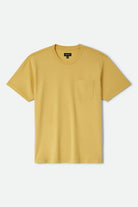 Men's Brixton Baseline Pocket T-Shirt in the color Dusted Ochre Vintage Wash - Front Product View