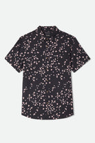 Men's Charter Slub Short Sleeve Shirt in the color Black/Pink - Front Product View