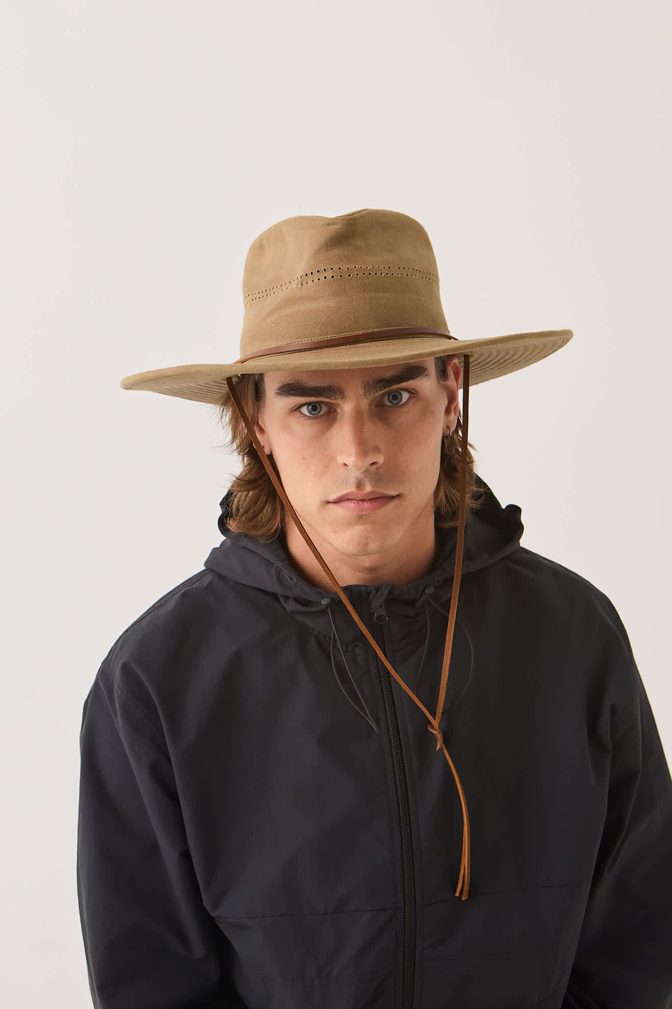 Unisex Beck Journey Canvas Hat in the color Khaki - Men's Front View