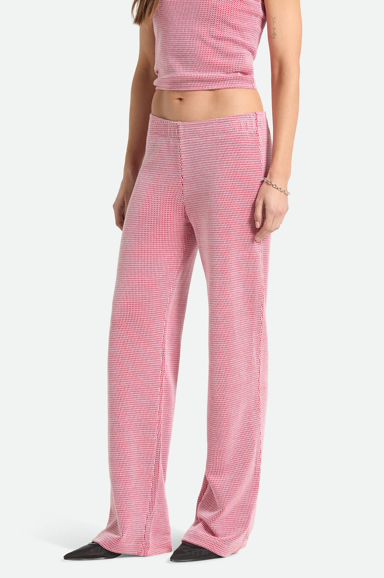 Women's Siesta Knit Pant in the color Adrenaline Rush/White Weave - Women's Side View