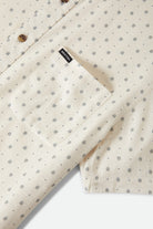 Men's Charter Slub Short Sleeve Shirt in the color Off White Micro Geo - Additional Laydown image