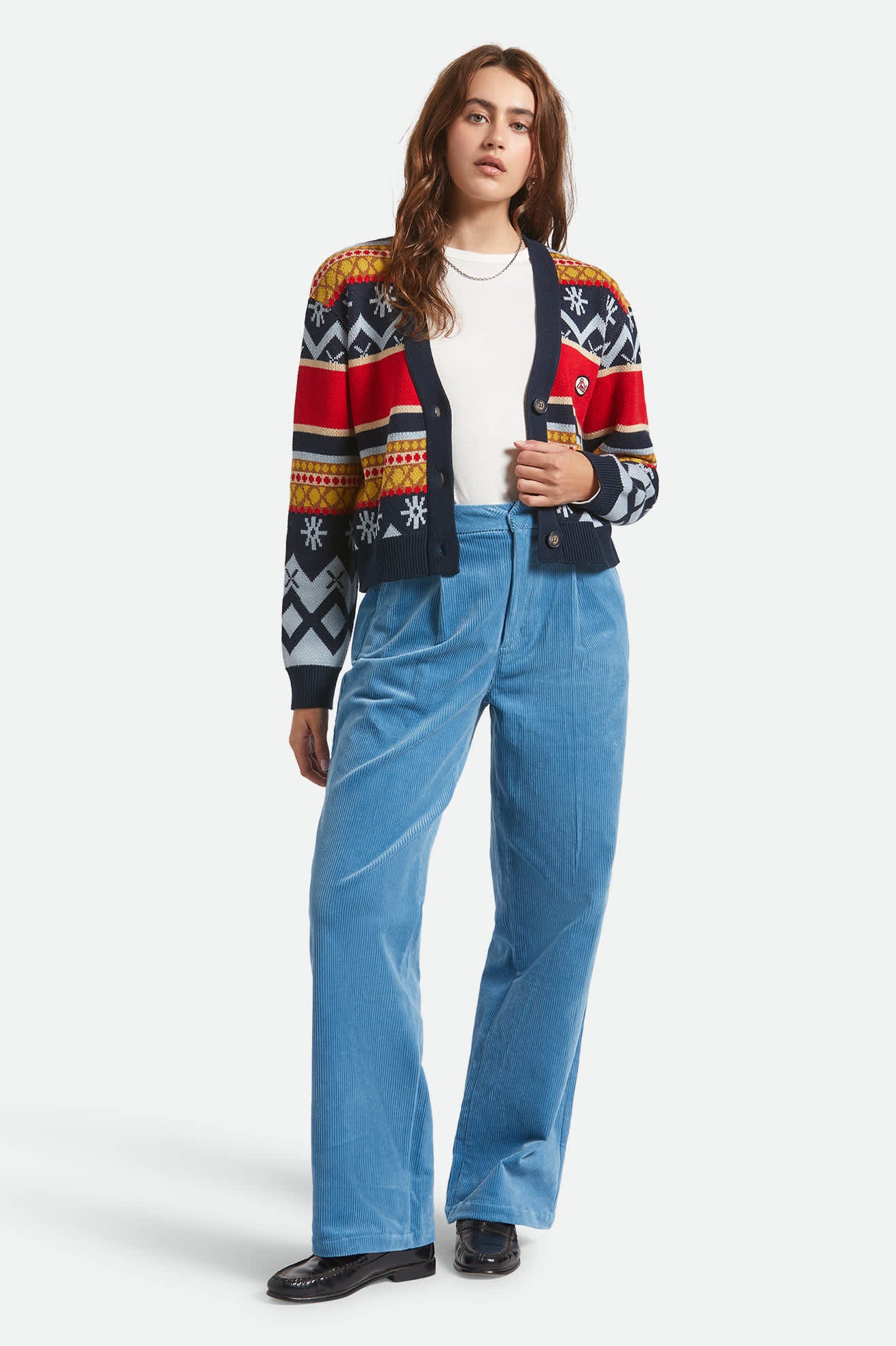 Women's Winter Racing Cardigan in the color Multi Racing Stripe - Additional Fit image