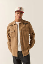 Men's Waylon Lightweight Overshirt in the color Khaki/Khaki - Men's Front View