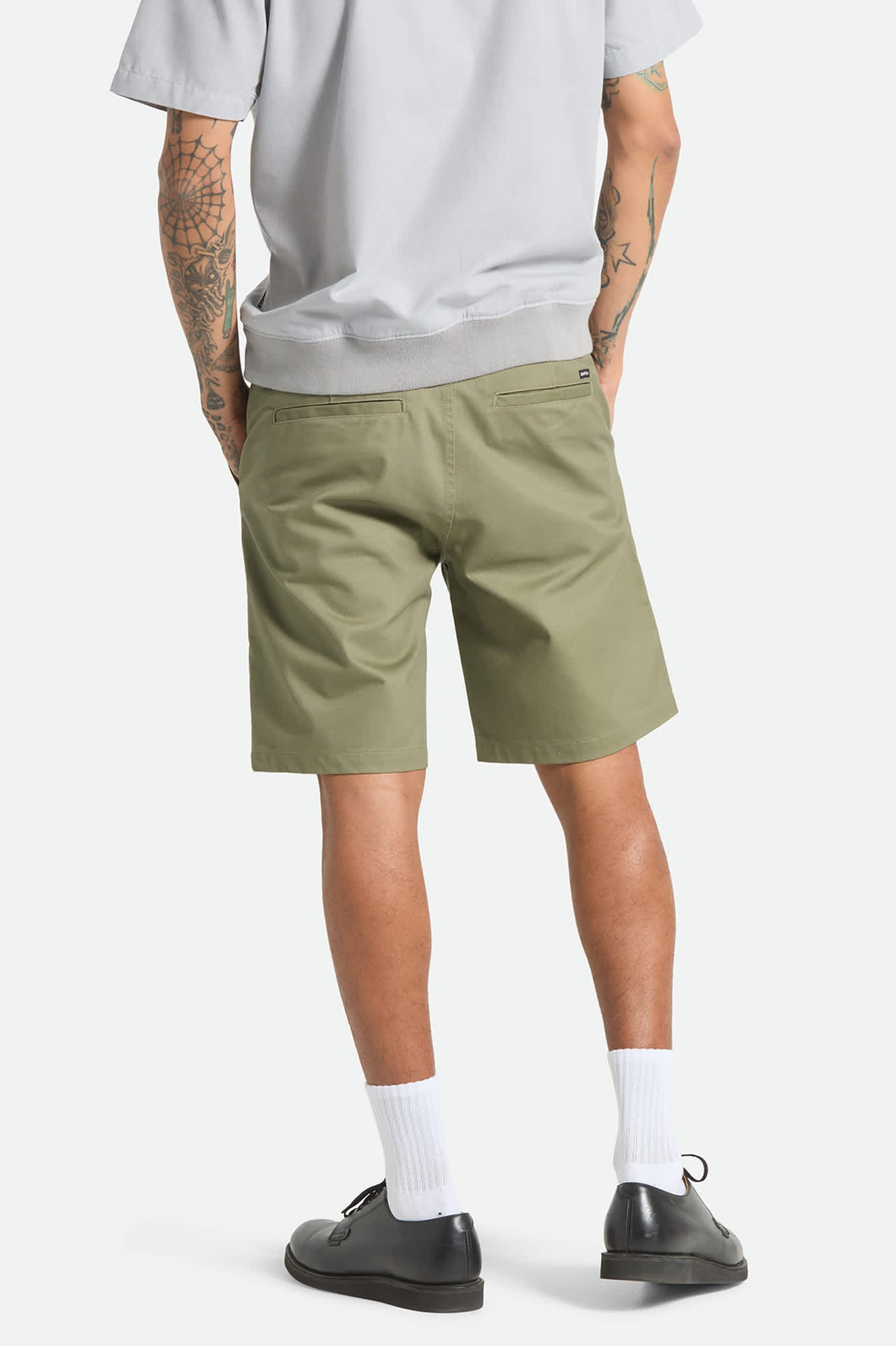 Men's Santo Chino Short in the color Olive Surplus - Men's Back View